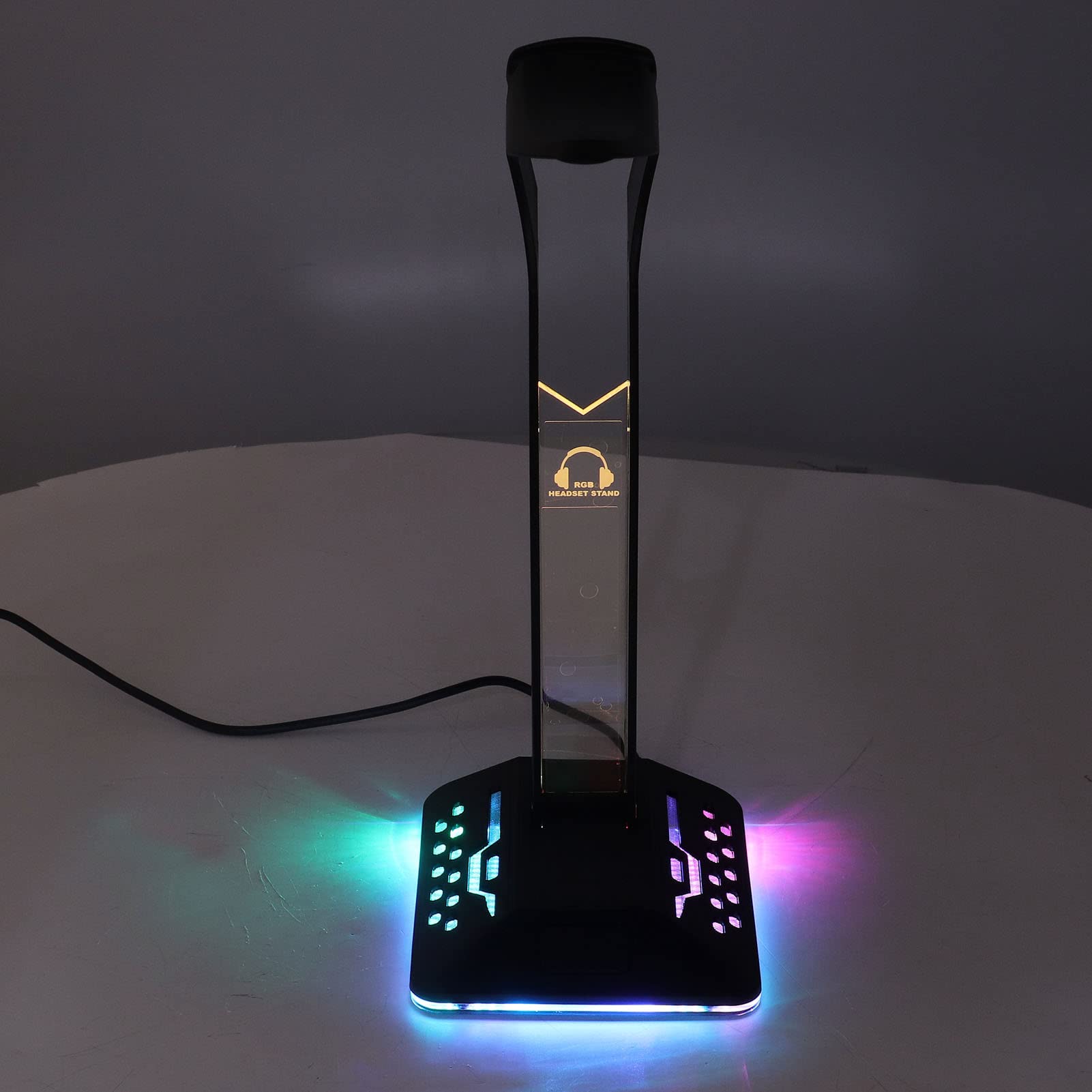 Stojak na słuchawki do gier RGB 2 Uchwyt na słuchawki USB Wieszak Podstawa na akcesoria dla graczy na biurko