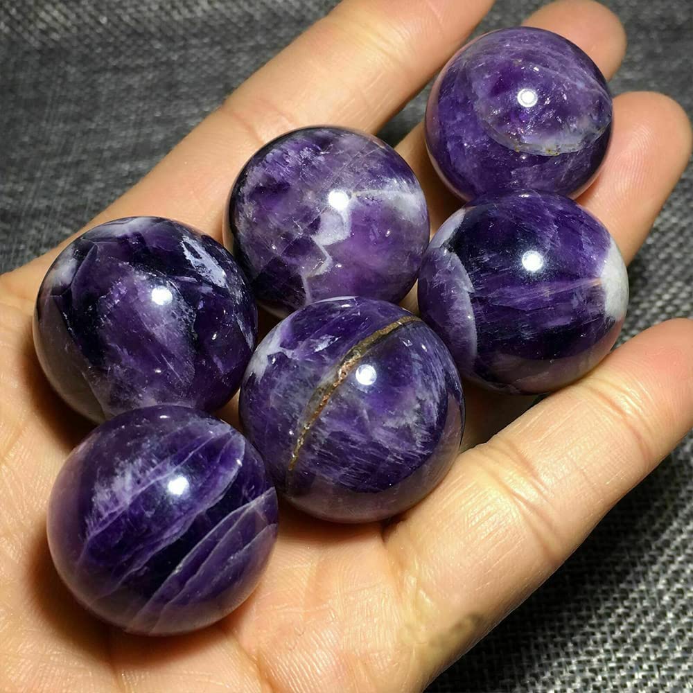 Esfera De Amatista De Ensueño Natural, Bola De Cristal De Cuarzo, Curación Reiki, 5 Uds.,5 Piezas (20-25 Mm)