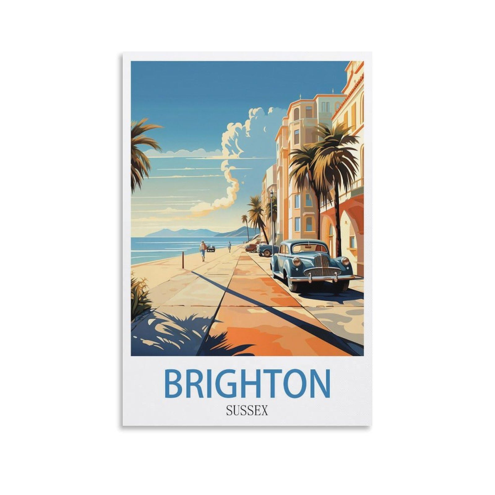EZMLFA 5D Diamond Art Kits for Beginner,Brighton Sussex Crystal Rhinestone Embroidery Craft Kits for Home Wall Decor Gifts, 40x50cm