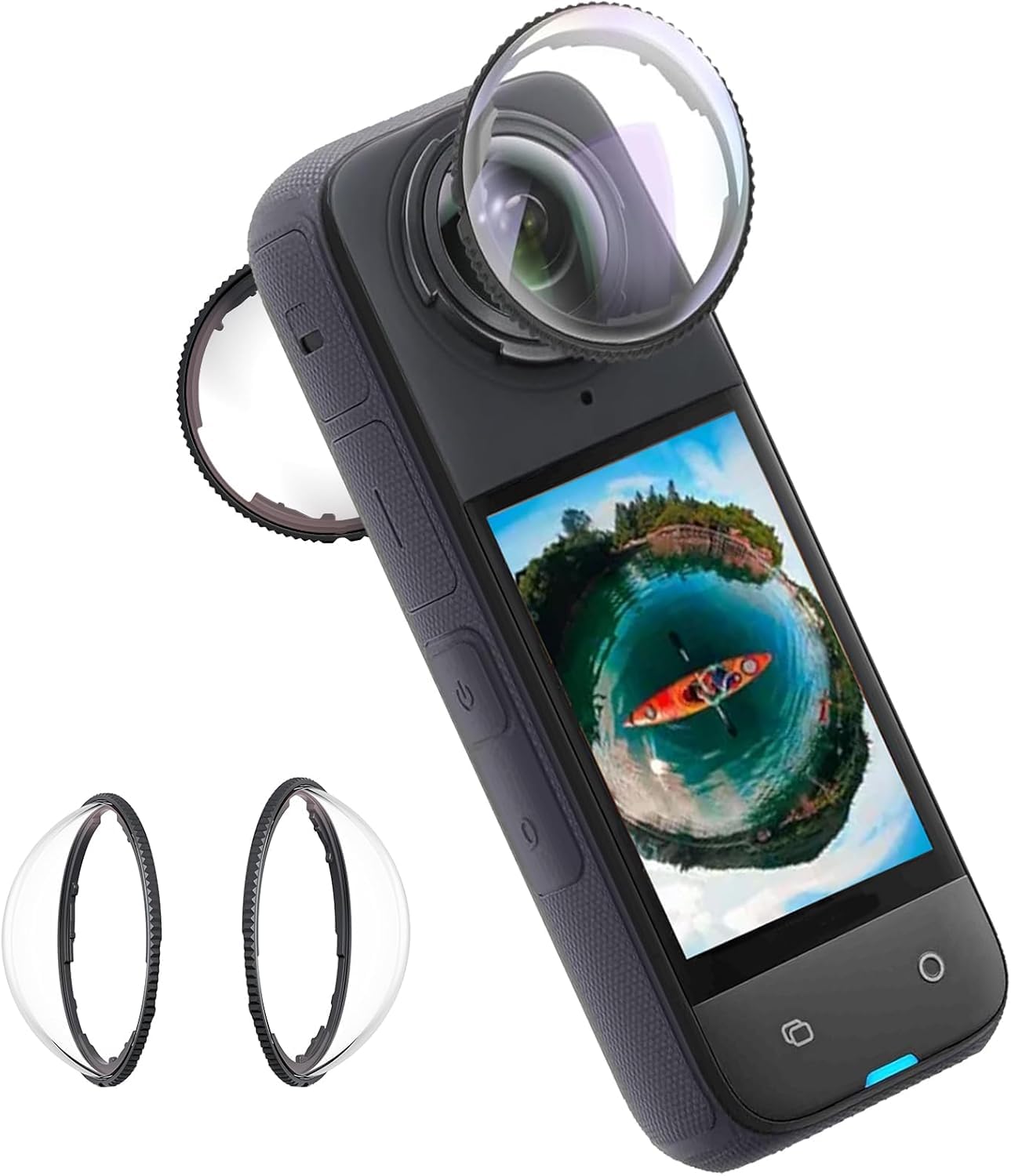 DA-GODO X3 Dual Lens Protector Guard Insta 360 One Sticky Tempered for Insta360 Action Camera Lens Cover Dust Proof, Anti-Strach Protective