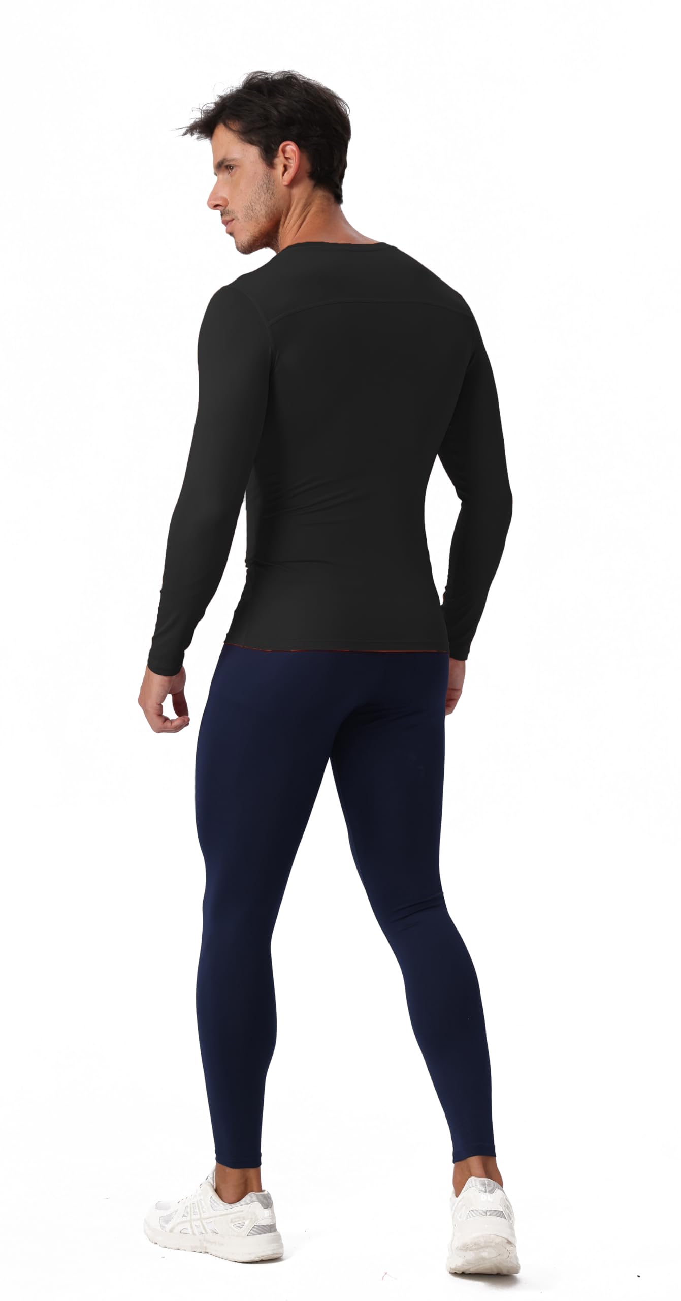 Camisas de compresión de manga larga para hombre, ropa interior deportiva fresca y seca, camiseta de entrenamiento atlético, capa base, para correr, paquete de 1/2 unidades