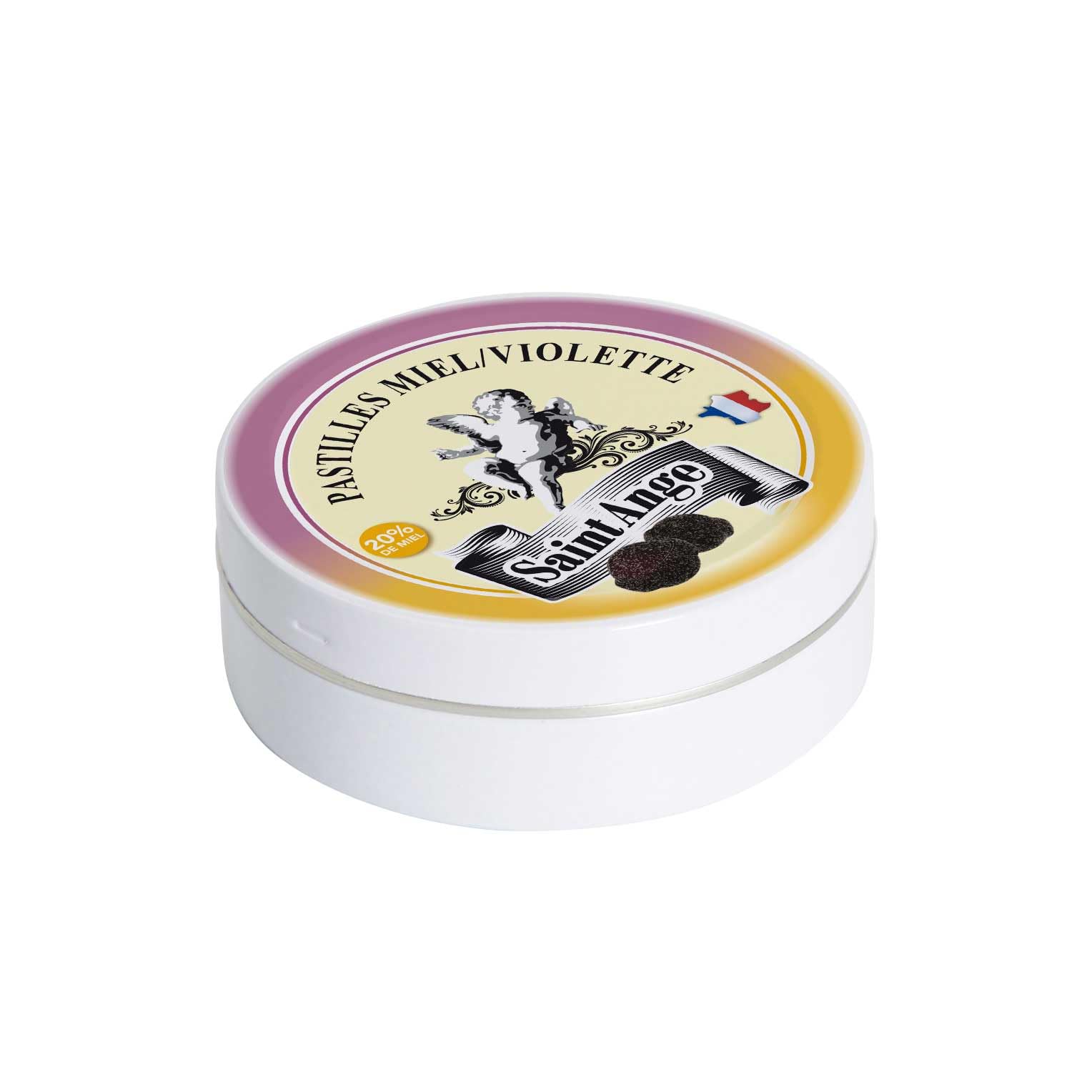 Lot de 10 boites Miel Violette Pastilles Saint-Ange Bonbons Traditionnels 100% Français Miel Violette