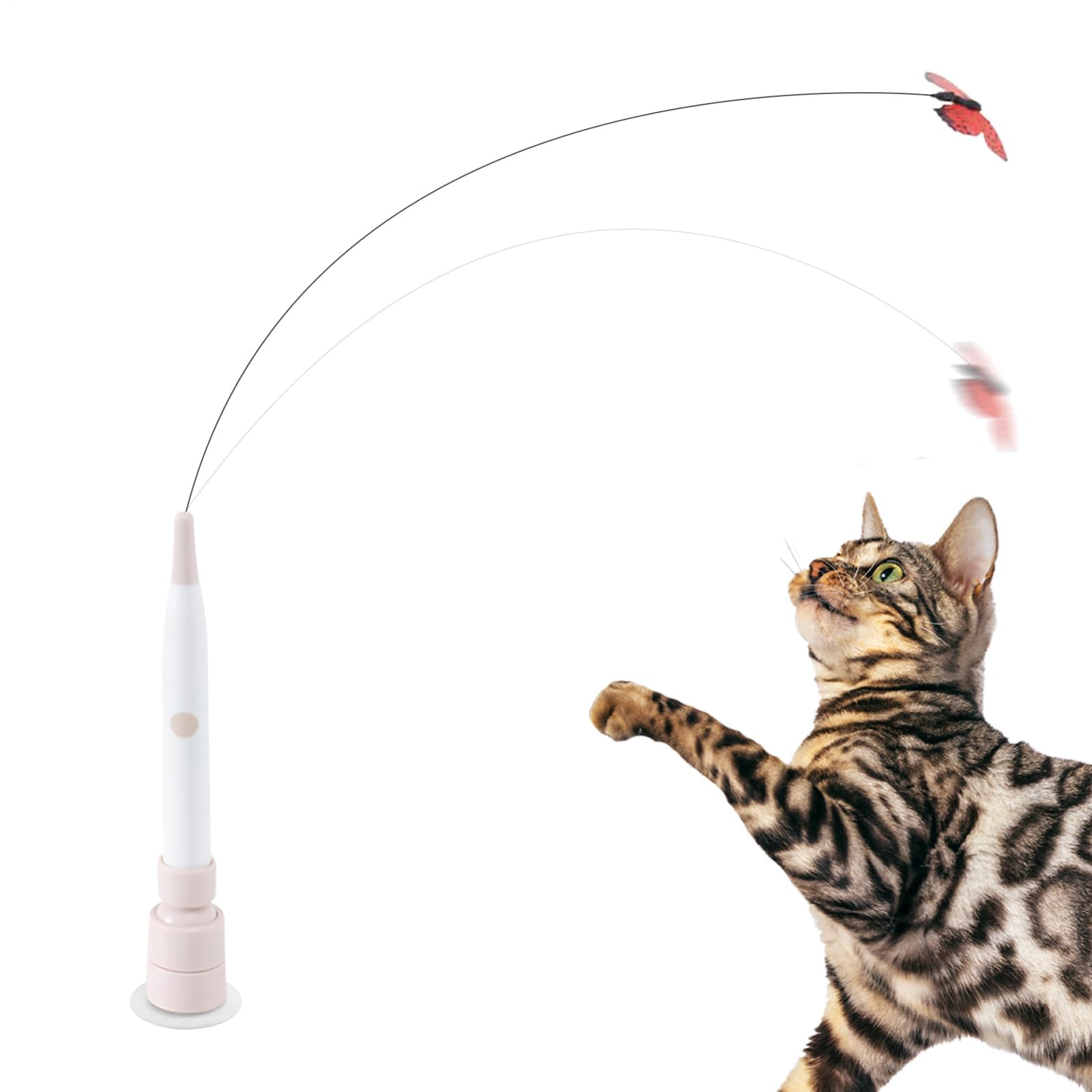 Juguetes para Gatos， Palo de Ejercicio for Mascotas Desmontable 2 Modos: Juguetes interactivos for Gatos Interior