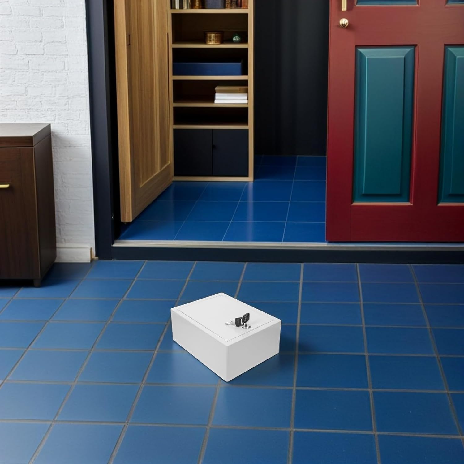 Cabilock 2pcs Wall Mount Lockable Mailbox with Key Lock Outdoor Plastic Milk Box Waterproof Anti-Theft Wall Mounted Mailbox for Porch and Garden