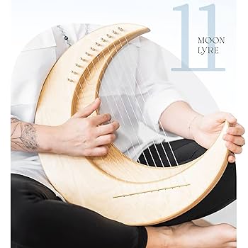 三日月ライアーハープ　台付き 三日月ライアーハープ 台付き