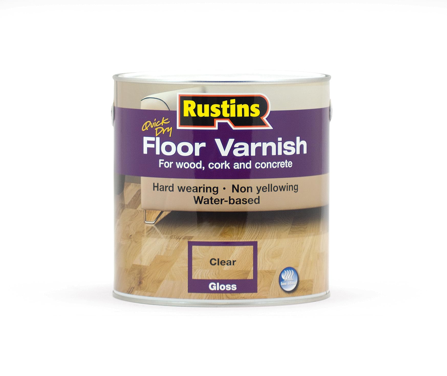 Rustins Quick Dry Floor Varnish Gloss Clear 2.5Litre For Wood & Other Hard Floor