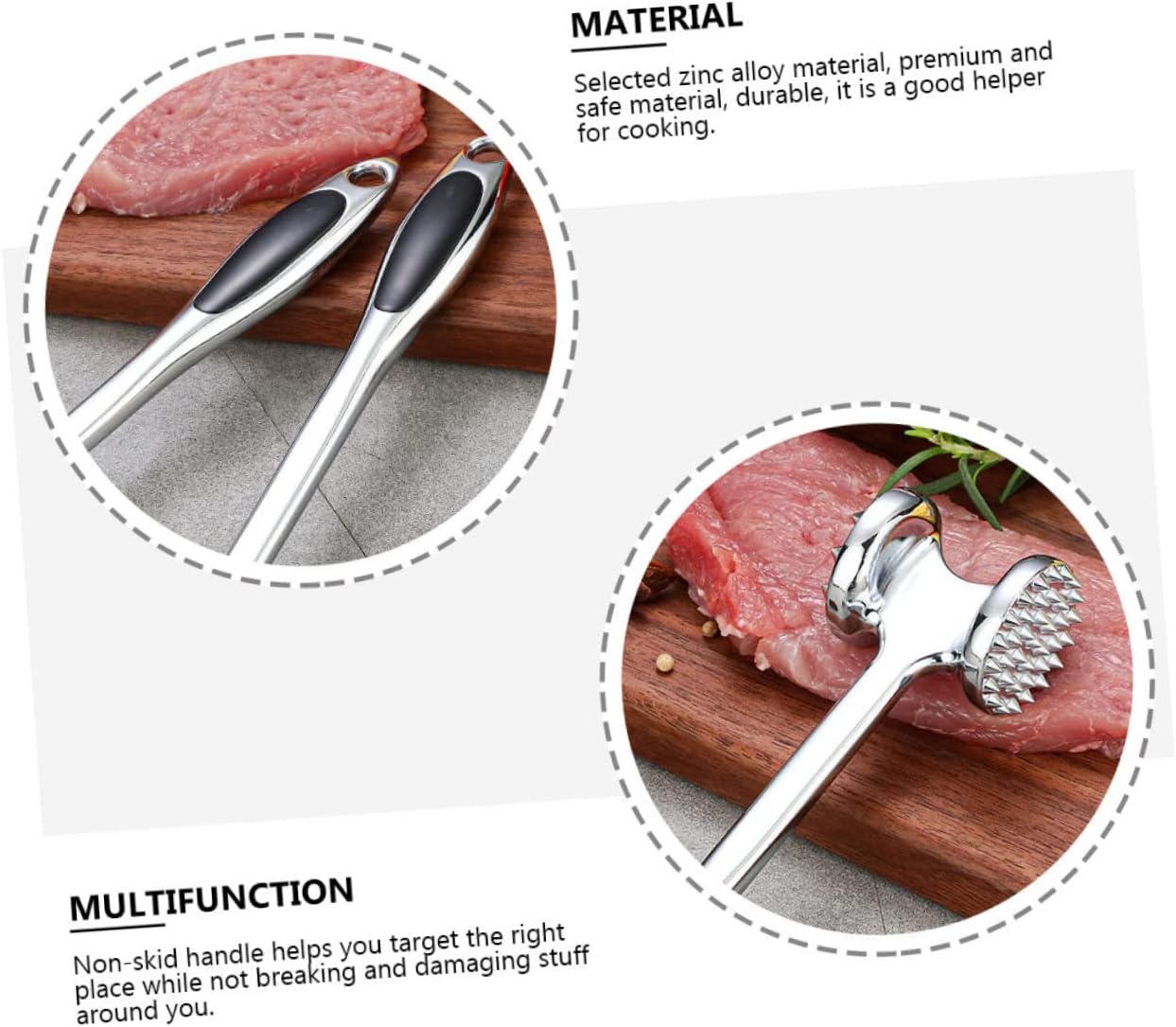 Meat Tenderizing Tool Zinc Alloy Meat Hammer Household Pork Tenderizer