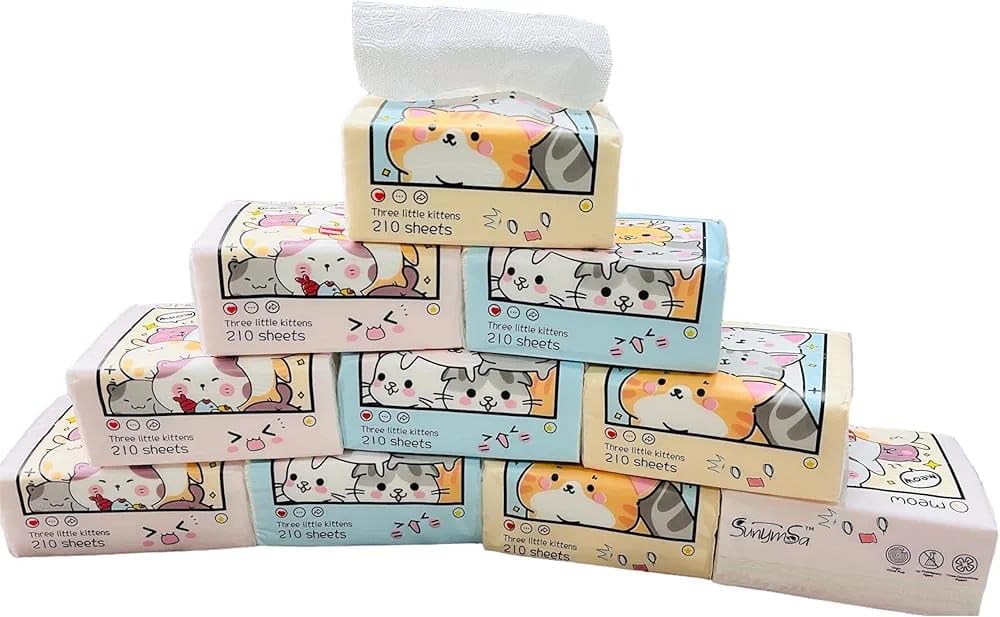 GO KRAFTY 100% Skin-safe Sleek Tissue for Car, Bathroom, Bedroom, Office Random Color, Pack of 10-picture-32