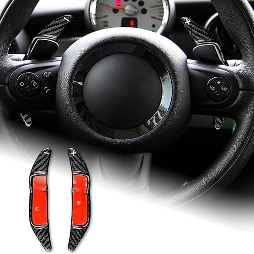 AIRSPEED Extensiones de palanca de cambio de volante de fibra de carbono para cambio, accesorios de ajuste interior para Mini Cooper R55 R56 R57 R58