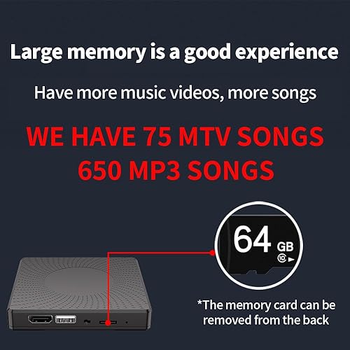 Miniatura 2 de WuZhuangYuan Tapete de baile para niños y adultos, tarjeta de memoria 64G, 75 videos musicales, 650 canciones y 899 juegos, juegos de baile de