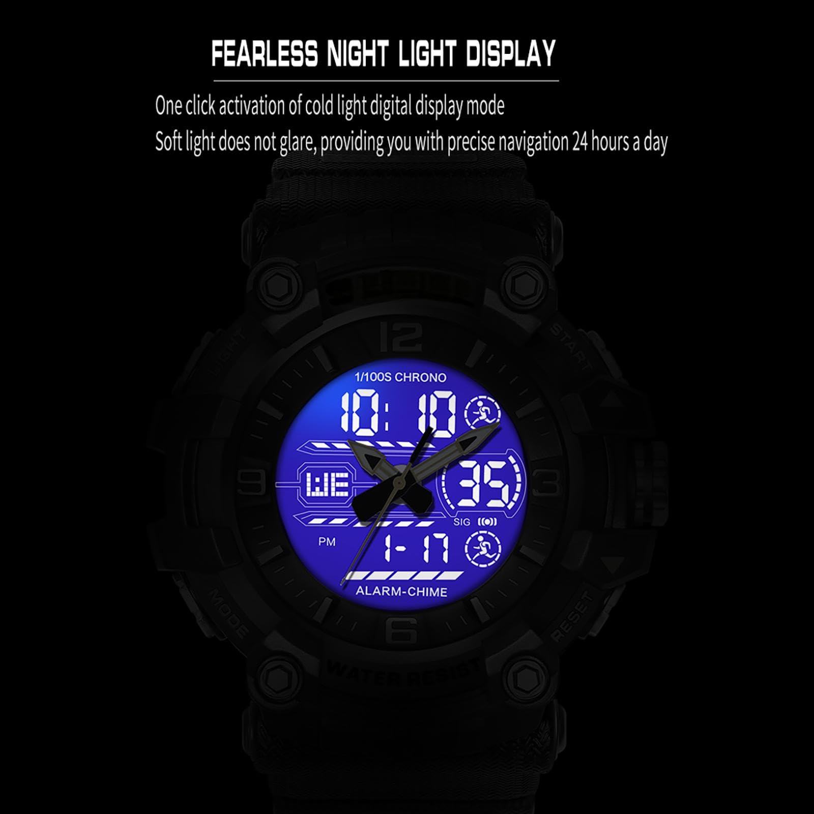 Orologio digitale da uomo, sportivo, da uomo, digitale, orologio da polso per ragazzi, orologio militare, cronometro, sport, attività all'aperto, 5 ATM, impermeabile, cronografo, sveglia sportiva da