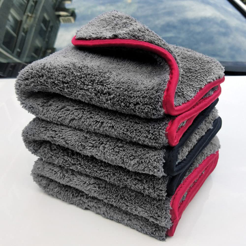 Toalla de Lavado de Autos 40x40cm Car Detailing 1200GSM Toalla de Microfibra de Lavado de Autos Limpieza de Autos Secado Paño de Lavado automático Trapo de Microfibra Accesorios para Autos, 1200GSM