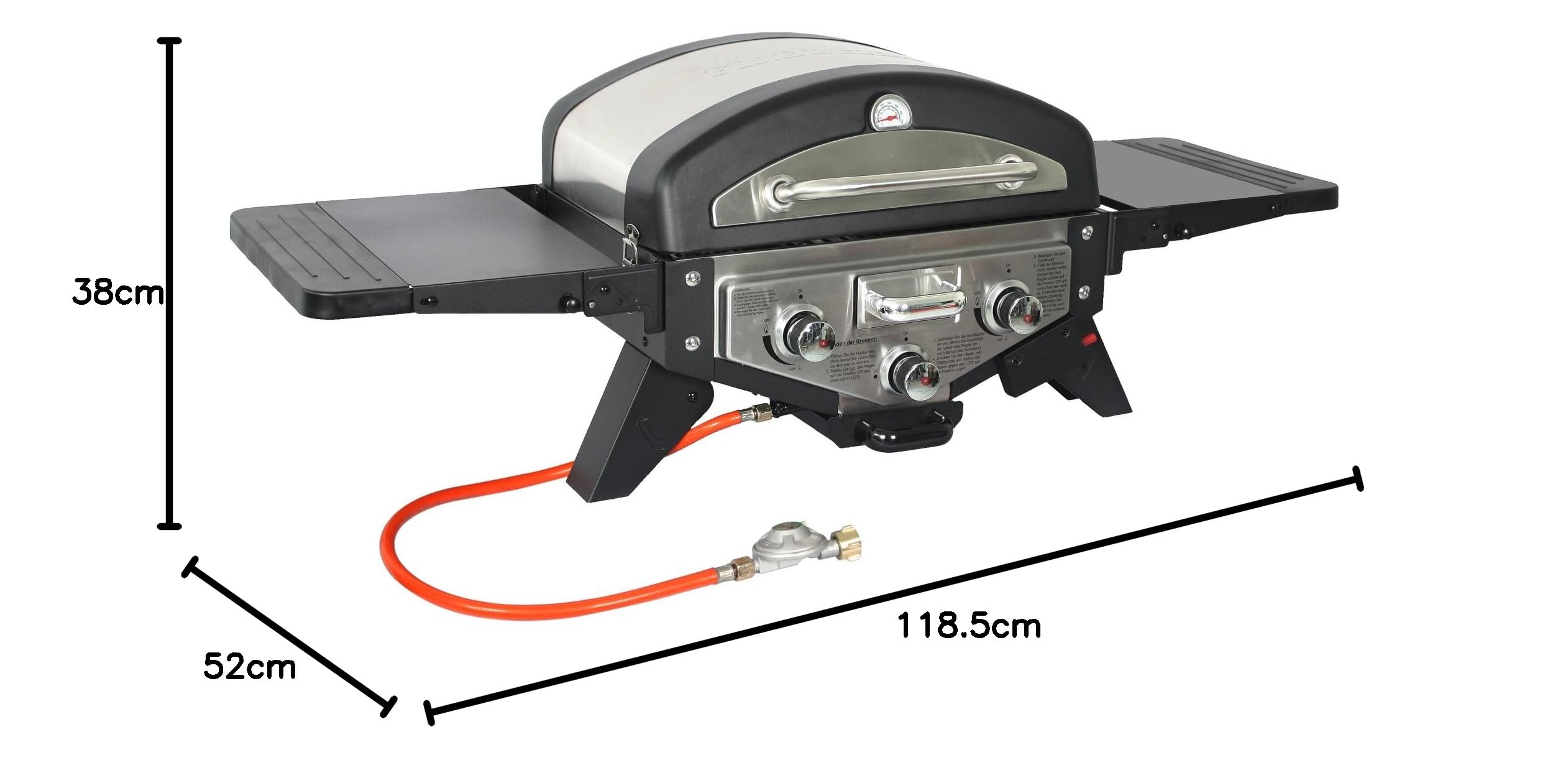 El Fuego Medison grill gazowy, srebrny, 38 x 118,5 x 52 cm, AY5261