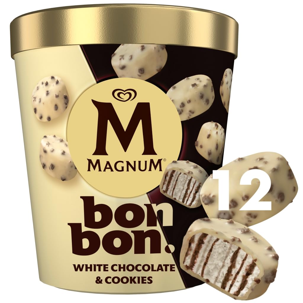 Magnum Bon Bon White Chocolate & Cookies Ice Cream Frozen Snack 12MP (204ml)
