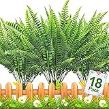 TURNMEON 18 Pcs Artificial Plants Summer Decor Fake Plants Greenery Faux Plant Boston Fern Outdoor UV Resistant Artificial Flowers Plants Outside Indoor for Hanging Planter Home Garden Decor