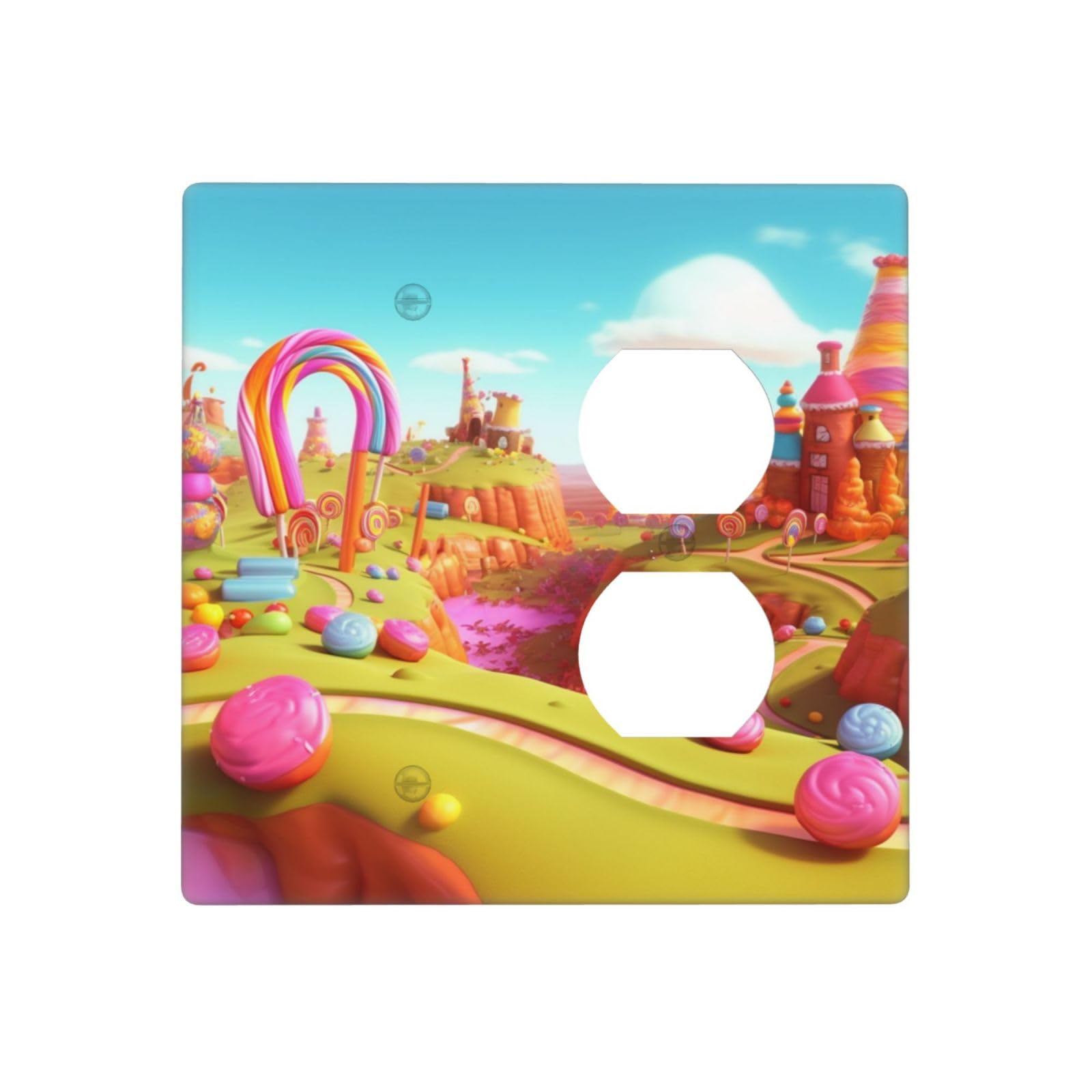 Decorator Wall Plate 2 Gang Light Switch Covers candyland Wallplate Double Toggle Switch Plate Mid-size Electrical Outlet Covers Decorative Wall Switch Plate Cover