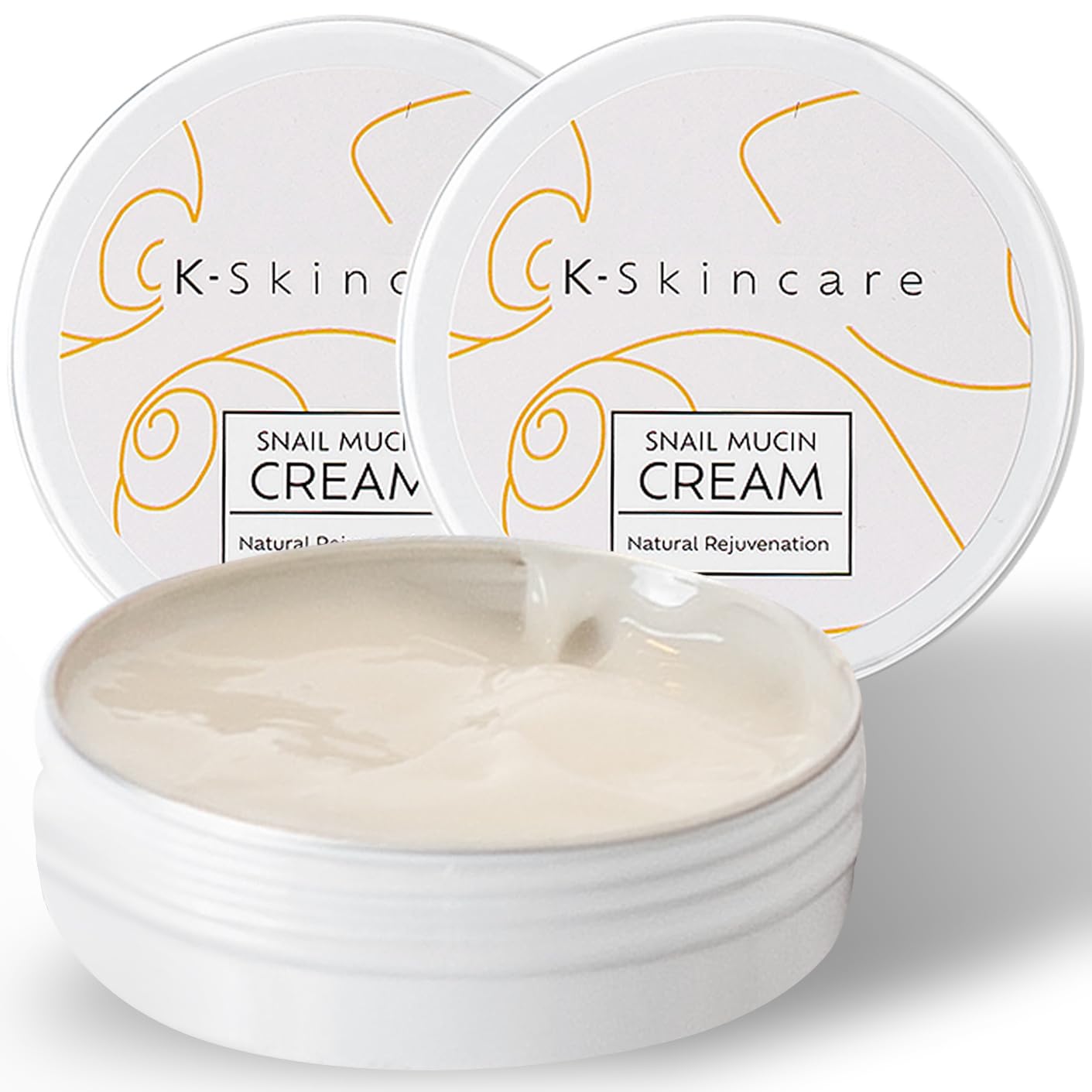 x2 Premium Snail Mucin Essence Cream with Hyaluronic Acid, Advanced Skin Repair, Deep Hydration