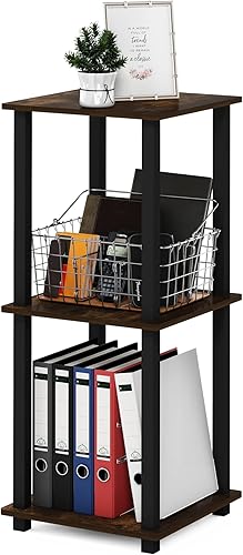 Miniatura 10 de Furinno Romain - Mesa auxiliar de 2 niveles, color espressonegro