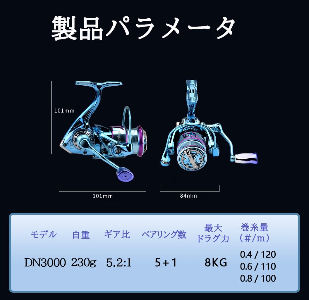 Amazon | スピニングリール 釣りリール 3000 軽量リール 5+1BB