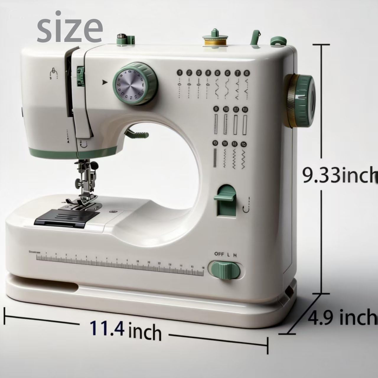 Sewing Machine for Beginners Twin Needles Sewing Machine and 16 Stitch Applications Household Electric for Beginners with Foot Pedal, 42poc Accessory Kit DIY Crafting(green)