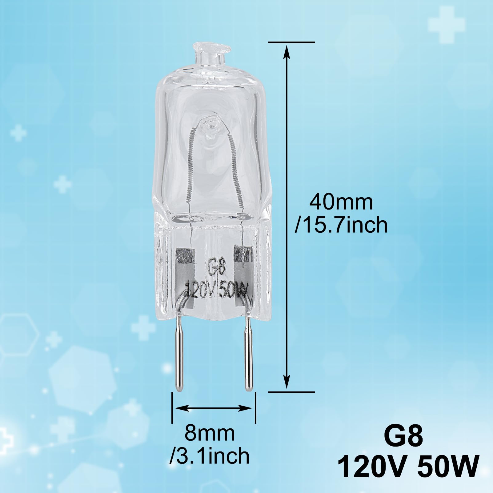 Microwave Oven Bulb - G8/50W/120V Halogen Bulb Lamp, Used for GE's Ultra Range Microwave Range Hood, Kitchen Stove Light Surface Bulb, Replacing WB08X10057 WB08X10051 (2 Pieces)
