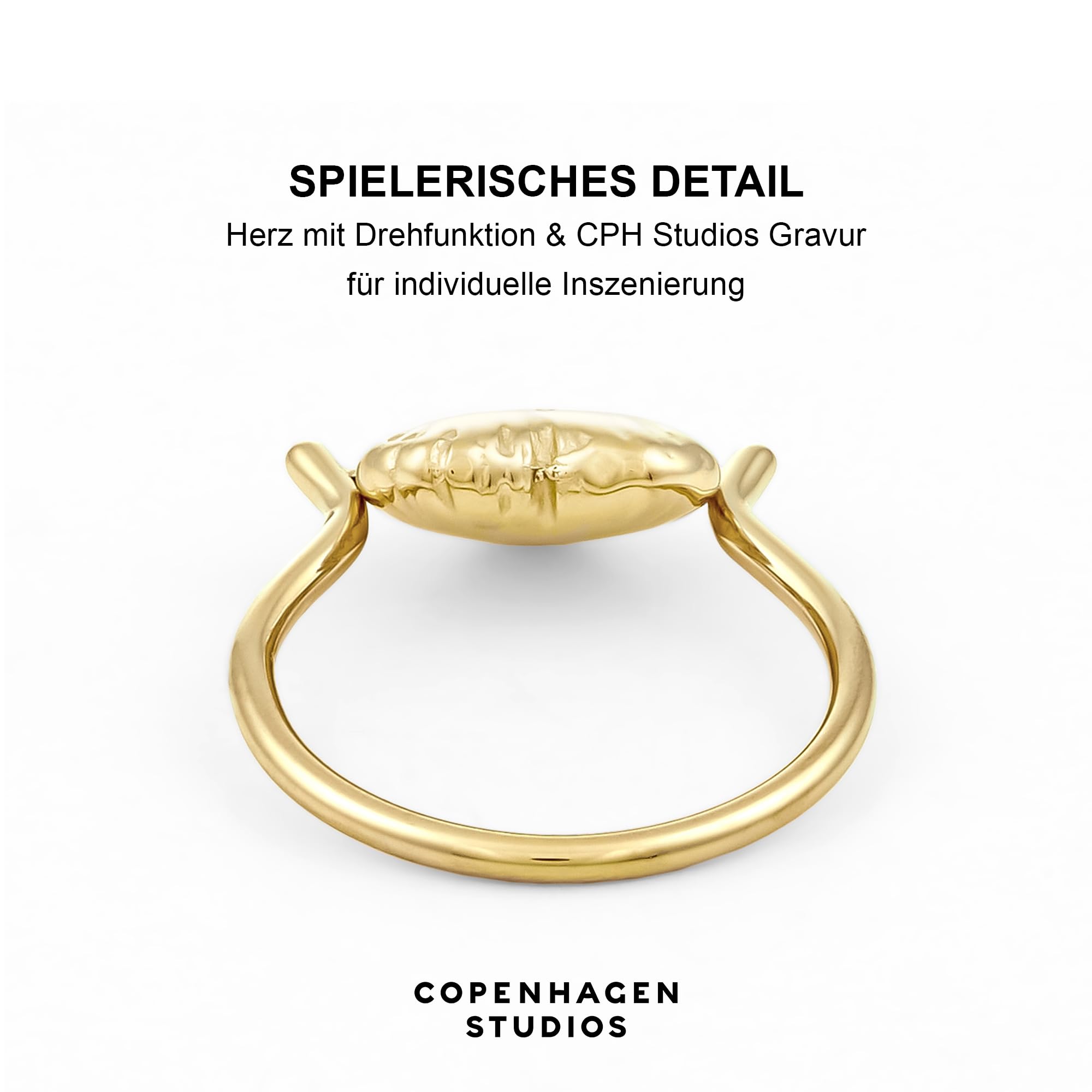 Copenhagen STUDIOS Ring Balloon Hearts - Damenring mit Herz-Design - Edelstahl poliert - wasserfest & hautfreundlich