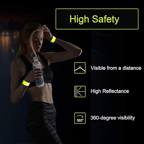 Miniatura 7 de Ubrand 4 bandas reflectantes para muñeca, brazo, tobillo, pierna. Bandas reflectantes de alta visibilidad, correas de cinta reflectante de