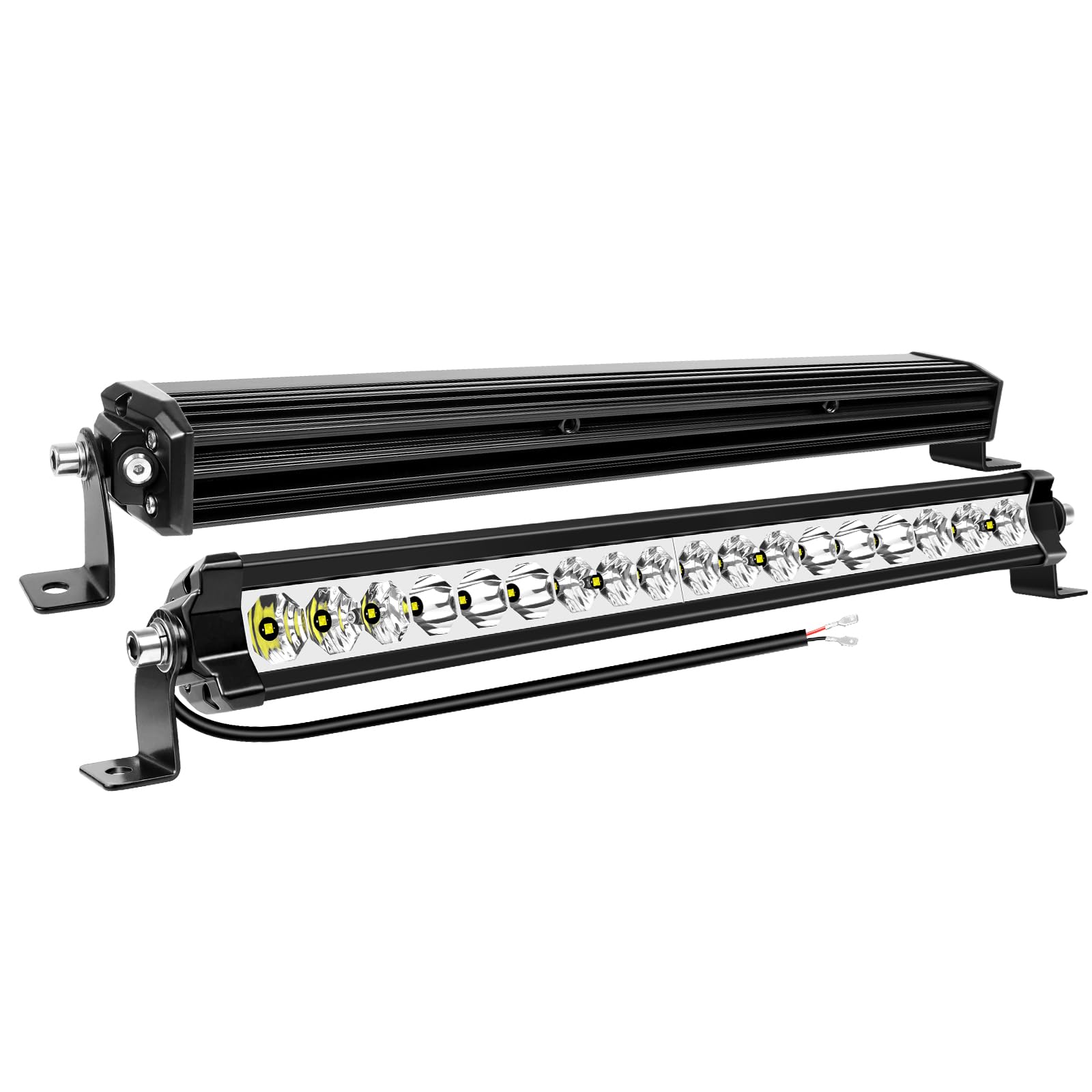SKYWORLD 1 Stück 20 Zoll 60W LED-Lichtleiste, gerade, 12V/24V, einreihig, Kombi-LED-Lichtleiste/Arbeitsscheinwerfer, für PKW, LKW, SUV, 4x4, ATV, UTV, Allradantrieb, Traktor