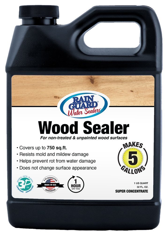 Hot Deals Rain Guard Water Sealers - Wood Sealer - Penetrating Water Repellent Protection for All Porous Wood Surfaces - Water-Based Silane/Siloxane Sealant - Clear Natural Finish - Concentrate Makes 5 Gal