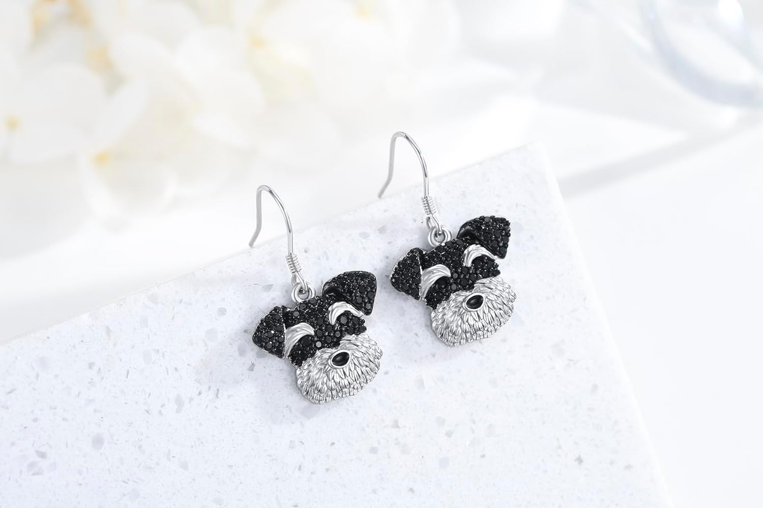 Schnauzer Dog Dangle Drop Earrings for Women 925 Sterling Silver Cute Dog Earrings Animals Earrings for Senstive Ears Pet Jewelry Schnauzer Gifts for Women Daughter - Image 2