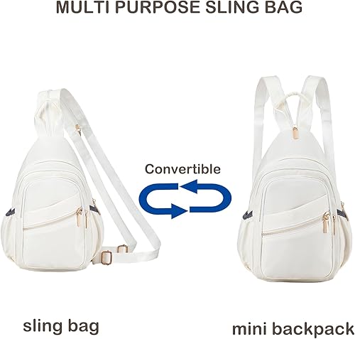 Miniatura 8 de Pequeña bolsa cruzada para mujer, mini mochila convertible, bolsa de pecho para senderismo