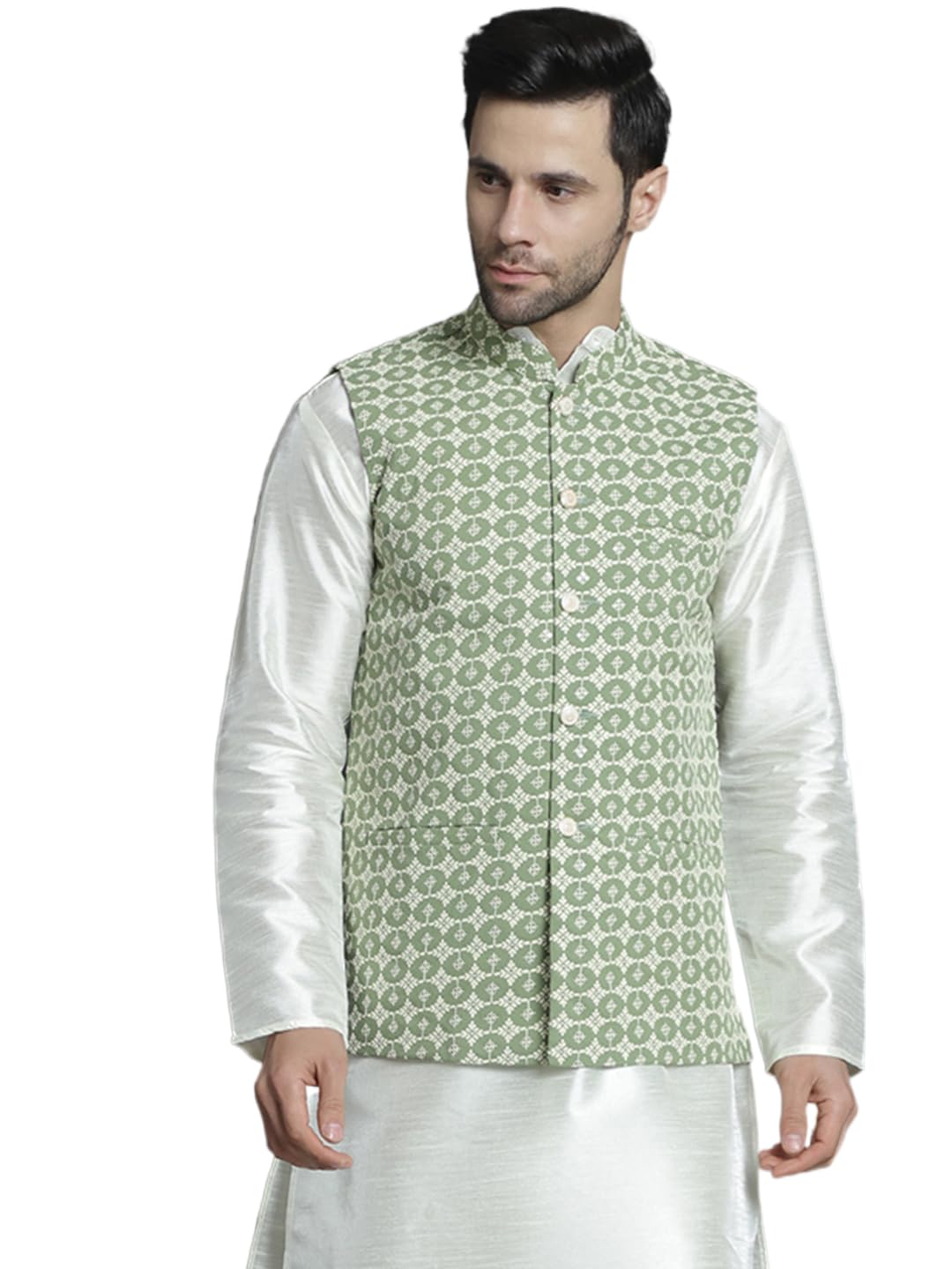 jompers Men's embroidered and sequins Nehru Jacket-picture-10