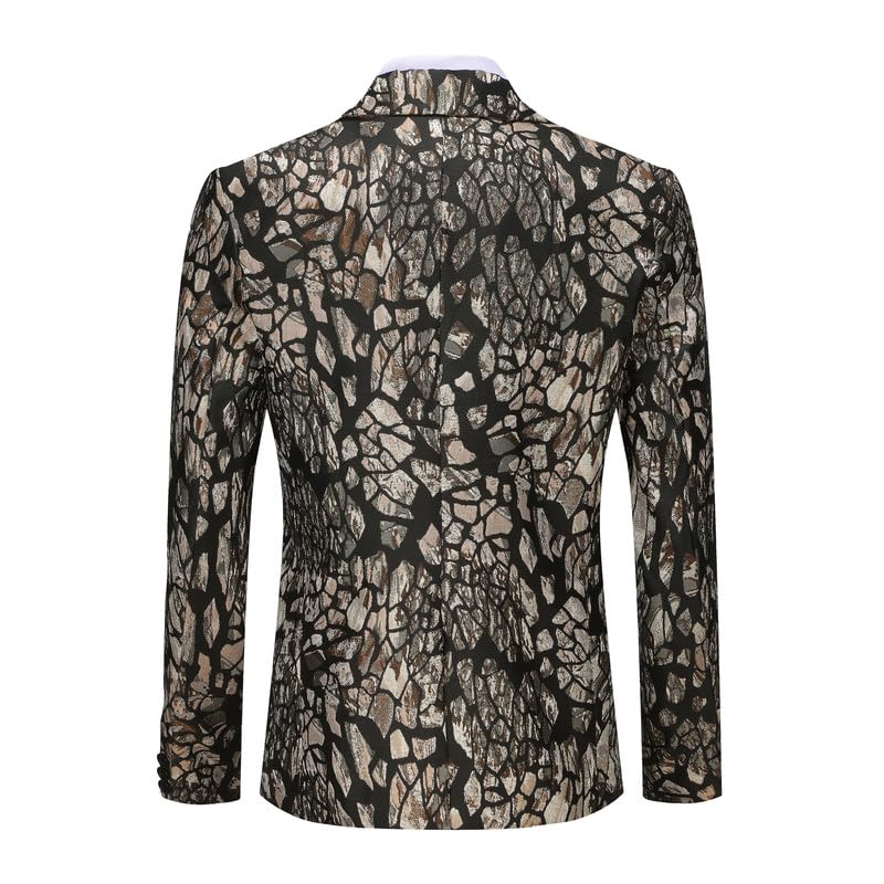 Image of Men's Blazers Leopard Print Notched Lapel Suits Slim Fit Sequins Tuxedo Stylish Sport Coats Jackets