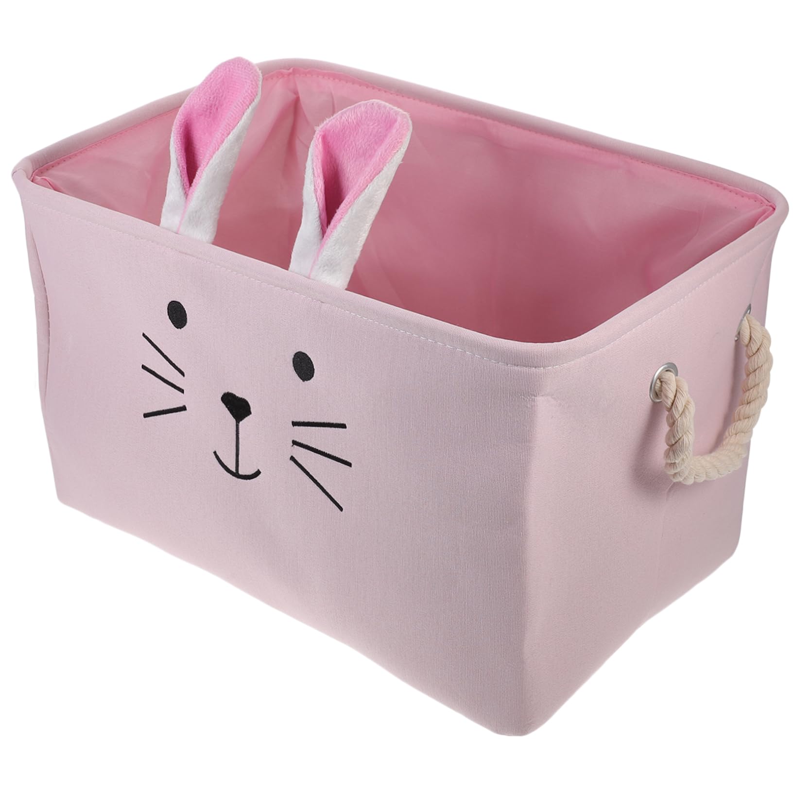 Panier de rangement linge maquillage livres boîte toile rose
