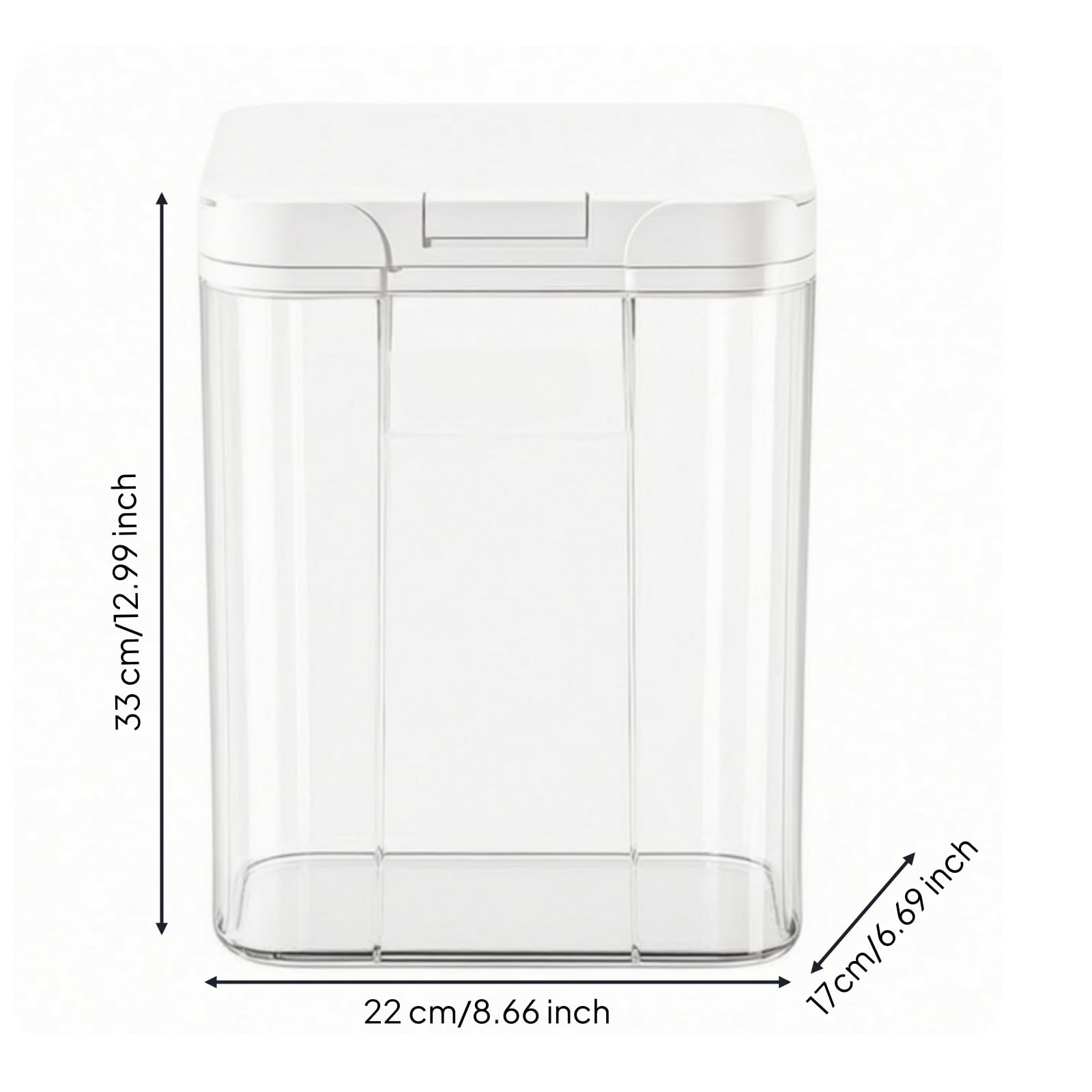 kowaku Recipiente para Conservar Arroz y Cereales con Tapa Blanca Cierre y Cuerpo Claro para una Visualizacion Contenido Diseno Compacto para, 15L