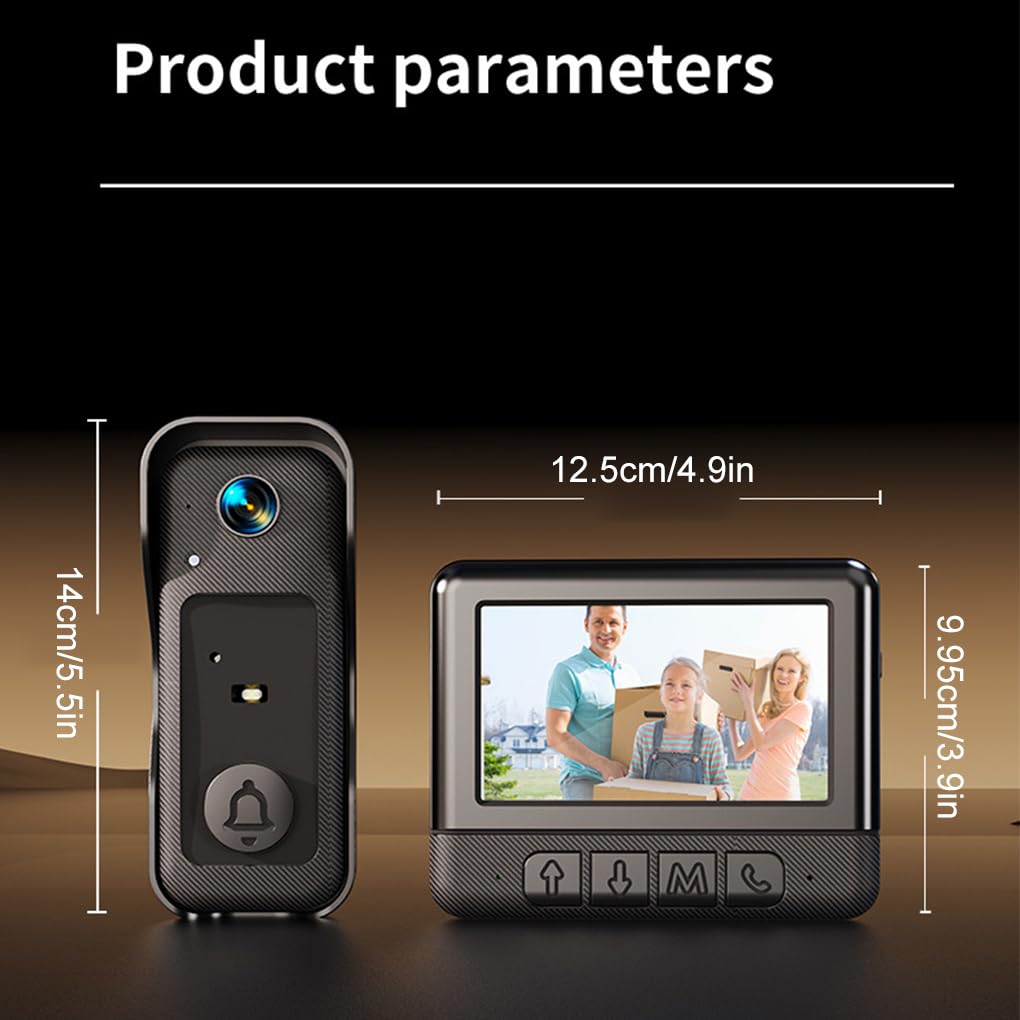 Timbre inalámbrico para el hogar con comunicación bidireccional, Resistente al Agua y con visión Nocturna, Timbre Inteligente con cámara y