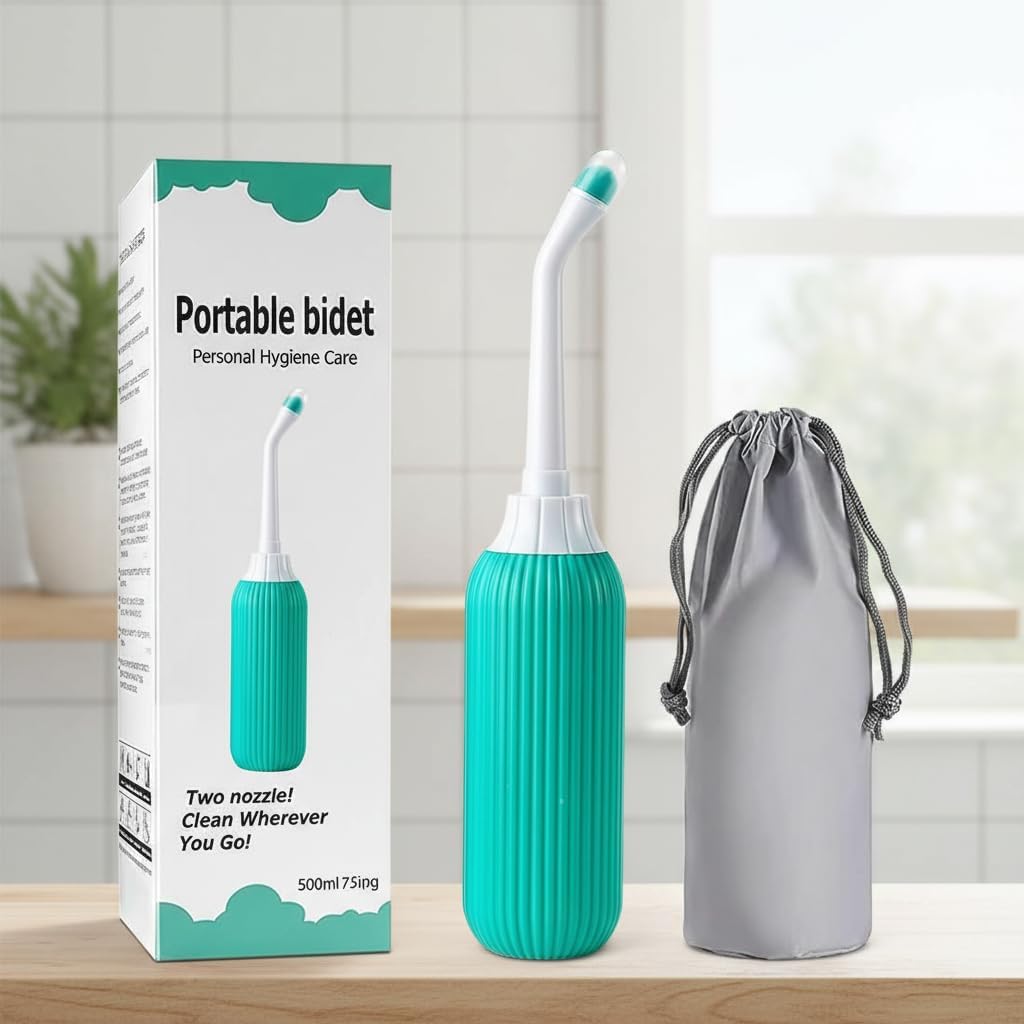 Portable Bidet Sprayer 500 ml, Handheld Personal Hygiene Jet Spray Bottle, Squeeze Travel Bidet for Men & Women, Postpartum Perineal Care, Toilet Cleaning with Carry Pouch Portable Bidet Sprayer 500 ml, Handheld Personal Hygiene Jet Spray Bottle, Squeeze Travel Bidet for Men & Women, Postpartum Perineal Care, Toilet Cleaning with Carry Pouch