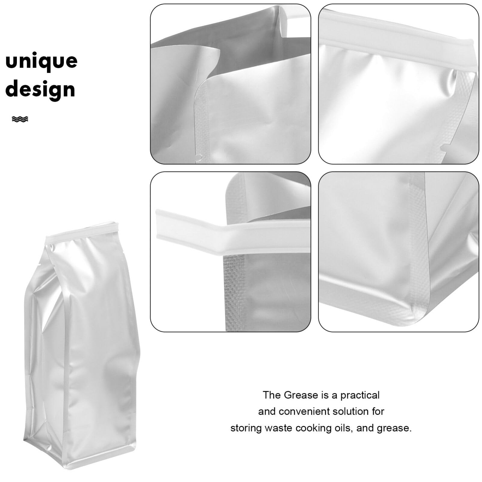 HOLIDYOYO Portable Grease Storage Bags 10-Pack 11X4.7 Inch Kitchen Oil Disposal Pouches for Waste Oil Collection and Drainage Blockage Prevention - Image 4