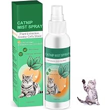 Natural Catnip Mist Spray, Stress&Anorexia Relief, Plant Extracts Natural Formula, Alcohol Free, for Food Toys Beds, Cats and Kittens 4.05oz120ml