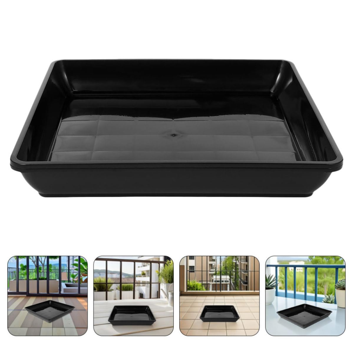 OSALADI 15 Pezzi Sottovaso Quadrato per Vasi di Piante in Pp Nero, Resistente e Facile da Pulire, per Giardino e Piante Grasse, Raccoglie Acqua in Eccesso e Previene Ribaltamenti