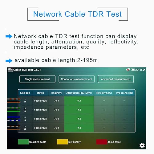 Miniatura 2 de Probador de cámara IP de 7 pulgadas Probador de CCTV de seguridad Monitor-Soporte 6K IP/coaxial/cámara analógica-con entrada y salida HDMI/salida de