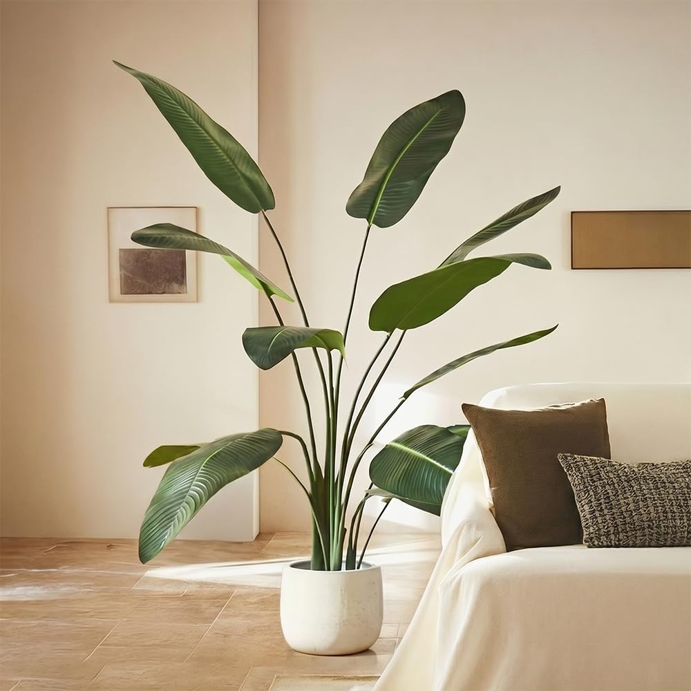 BLAINE Fake Plants Strelitzia 5 FT Hyper-Realistic Home & Terrace Décor Indoor/Outdoor Artificial Plant Requires No Maintenance
