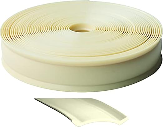 RV Designer 1 Inch Wide Vinyl Trim Insert for RVs - Flexible Molding, Exterior Use, and Roof Edge Molding - Ideal for Travel Trailers and Campers, Heavy Duty, 25 Foot Roll, Col. White