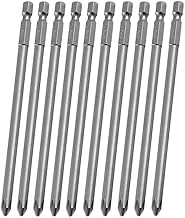 Mesee 10 Pcs 150mm PH2 Phillips Screwdriver Bits with 6.35mm Hex Shank Long Cross Magnetic Screwdriver Bits Set