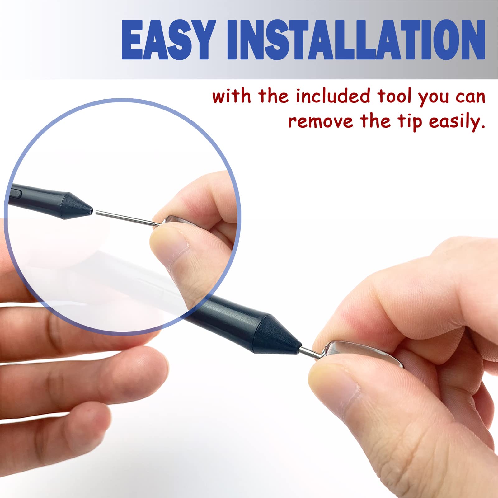 sciuU Titanium Alloy Tips [2 Pack] compatible with Wacom One by Wacom, Intuos Series Pen, No Wear Out Replacement Metal Nib Refill fit for WACOM CTL-672,CTL-671,CTL-471, CTL-472