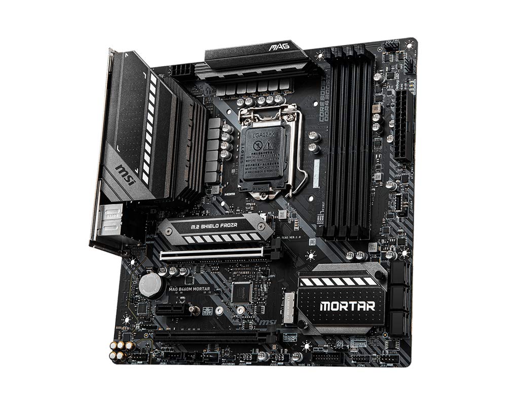 MSI MAG B460M MORTAR mATX scheda madre gaming (10th Gen Intel Core, LGA 1200 Socket, SLI/CF, Dual M.2 Slots, 2.5G LAN, DP/HDMI)