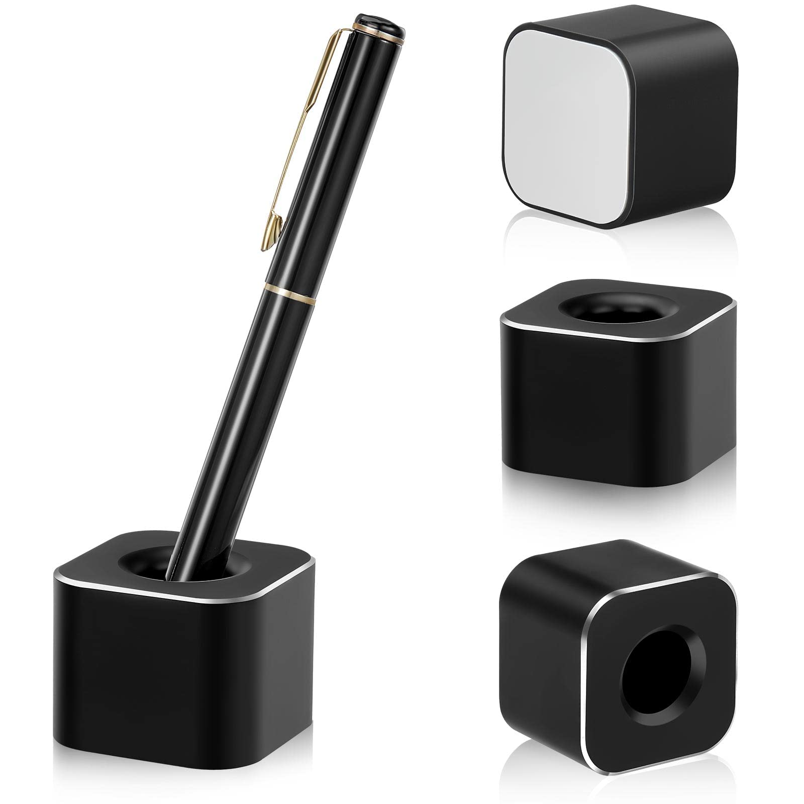 4 Pieces Single Pen Holder For Desk, Solid Metal Fountain Pen