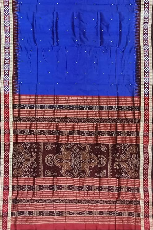 Image of Handmade Pure Bomkai Silk Saree Khandua Natural Silk Ikkat Saree For Women /Ethnic Wear /Traditonal Saree /Handloom Saree With Regular Fit Blouse Piece