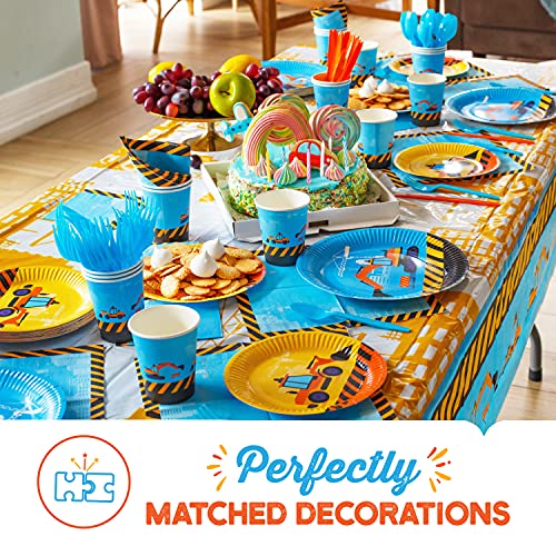 Construction Birthday Party Supplies Set | Baby Boy Toddler Kids Dump Truck Car Tractor Transportation Decorations – Cups Plates Signs Napkins Tablecloth Utensils – Decorations For Boys And Girls – Serves 25 #TOP1