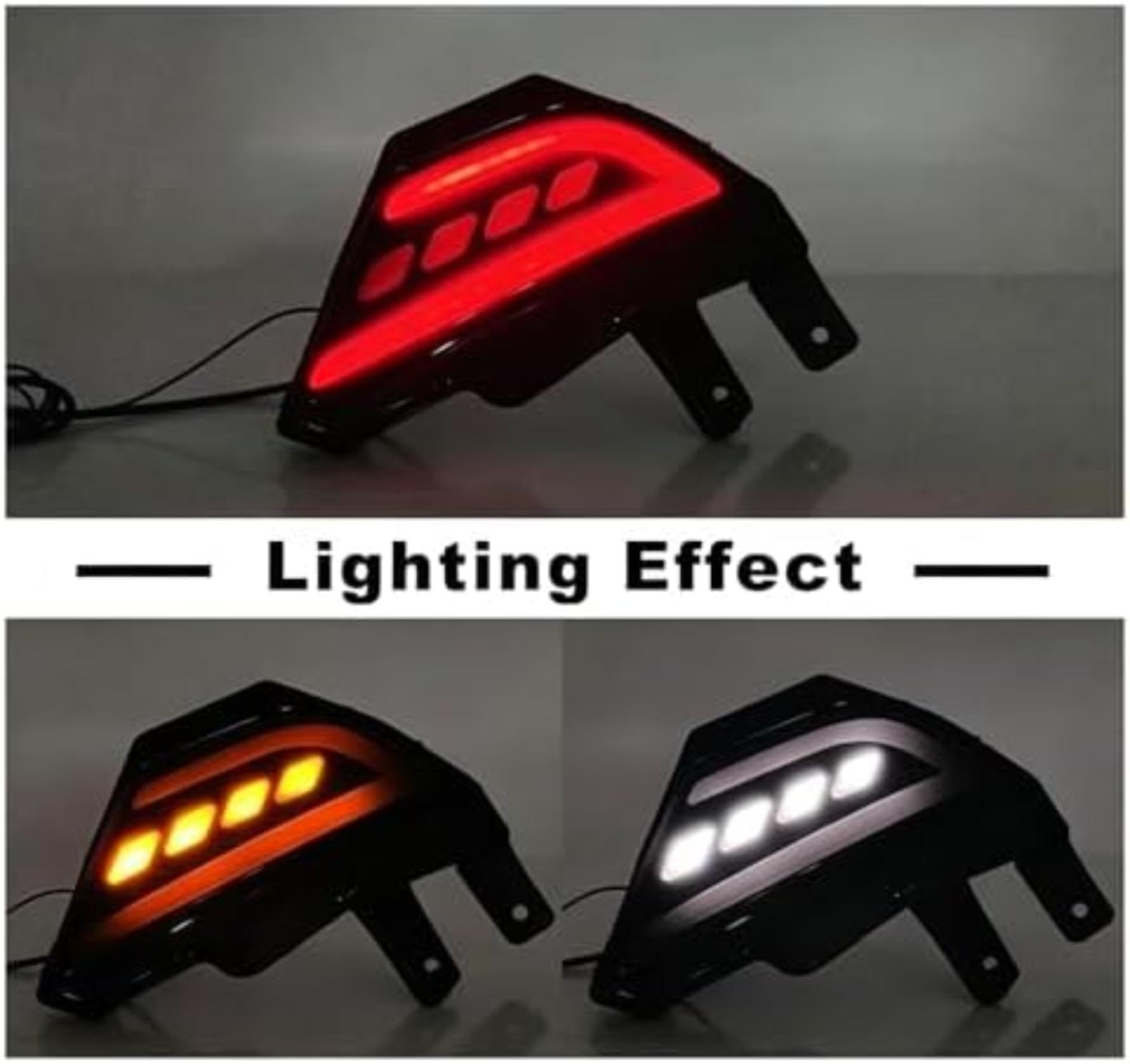 Luce posteriore di ricambio, per Rav4, per Rav 4 2016-2018 Funzioni 4 in 1 Fendinebbia Freno Indicatore di direzione dinamico Paraurti retromarcia Riflettore Coda Catarifrangente per